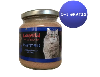 Leopold Pate Mousse "Delicate Chicken" pre mačky 6x300g +10% Gratis (Jar)