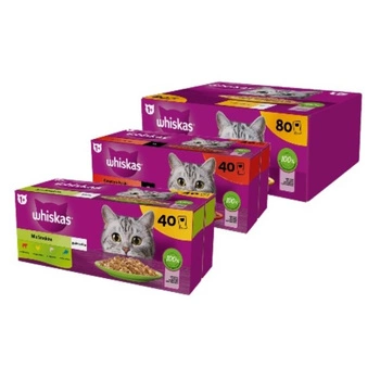 WHISKAS Sáčky pre dospelých 160 x 85 g Mix príchutí