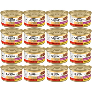 Purina Gourmet Gold s hovädzím a kuracím mäsom v omáčke 48x85g