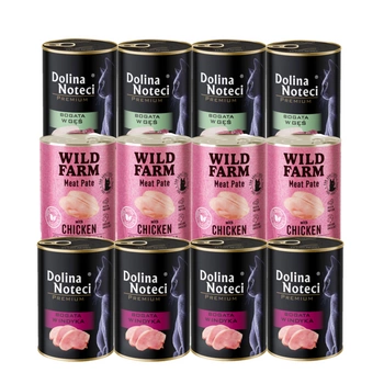 Dolina Noteci Premium + WILD FARM Pate Mix 12x400g