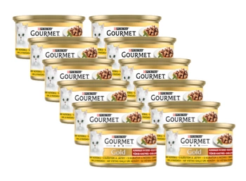 Purina Gourmet Gold kuracie mäso/pečeň v omáčke 12x85g