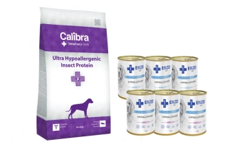 Calibra Veterinary Diets Dog Ultra Hypoallergenic Insect Protein 12kg + ENZO VET Hypoalergenní 6x400g