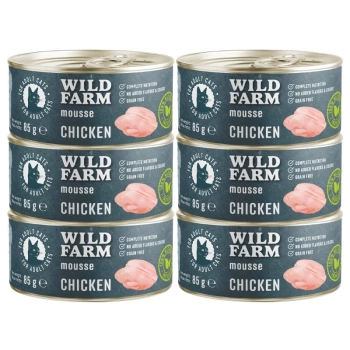 WILD FARM Mousse Chicken 6x80g - pena pre mačky bez obilnín