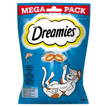 DREAMIES 180 g - pochúťka pre mačky s vynikajúcou príchuťou lososa