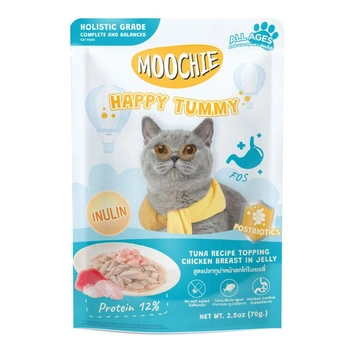 MOOCHIE Happy Tummy Tuna Recipe Topping Chicken Breast In Jelly (Healthy Gut -Zdravé črevá) 70 g