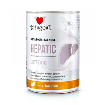 Disugual Veterinárne mokré krmivo pre psov HEPATIC Morčacie (dospelé) 400g