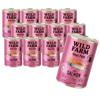 WILD FARM Pate Salmon 12x400g - bezlepkové krmivo pre mačky