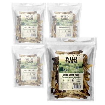 WILD FARM Sušené jahňacie kopytá 4x300g psia maškrta