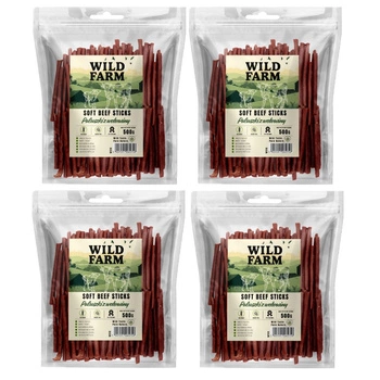 Hovädzie tyčinky WILD FARM 4x500g psia maškrta