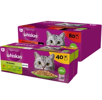 WHISKAS Sáčky pre dospelých 120 x 85 g Mix príchutí