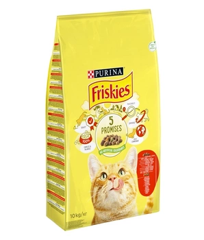 PURINA Friskies Krmivo pre mačky so zmesou hovädzieho a kuracieho mäsa so zeleninou 10kg