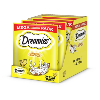 DREAMIES Mega Pack 4x180g pamlsky pre mačky s lahodným syrom