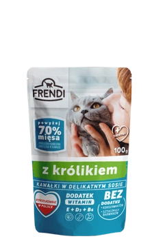 Frendi kúsky v jemnej omáčke s králikom pre mačky 100g