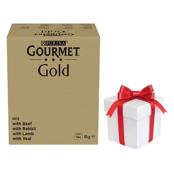 Purina Gourmet Gold Mus mix 96x85g (hovädzie, králičie, jahňacie, teľacie) + ZADARMO prekvapenie pre mačku!