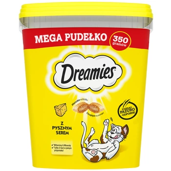 DREAMIES Mega Box 350 g - doplnkové krmivo pre dospelé mačky, s lahodným syrom