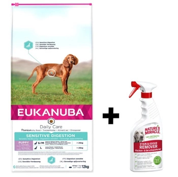 EUKANUBA Sensitive Digestion Puppy 12kg  + Nature's Miracle Stain & Odour REMOVER DOG 473 ml ZADARMO!