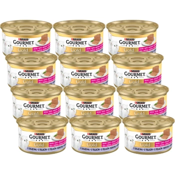 Purina Gourmet Gold Kitten pena s teľacím mäsom 12x85g