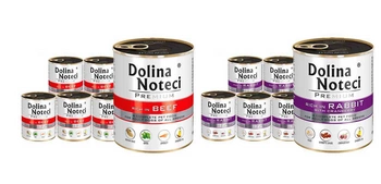Dolina Noteci PREMIUM bohatá na hovädzie a králičie mäso s brusnicami 24x800g