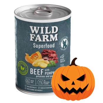 Wild Farm Superfood Beef 400g krmivo pre psov bez obilnín