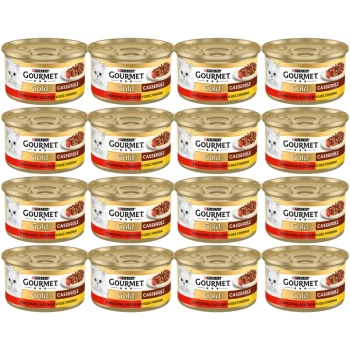 Purina Gourmet Gold s hovädzím a kuracím mäsom v paradajkovej omáčke 48x85g