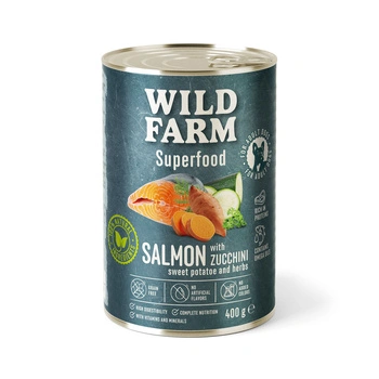 Wild Farm Superfood Salmon 400g krmivo pre psov bez obilnín