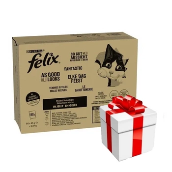 Felix Fantastic Cat Food výber príchutí v želé 80x85g + PREKVAPENIE PRE MAČKU
