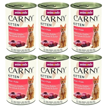 ANIMONDA Cat Carny Kitten chuť: hovädzie mäso, morčacie srdce 6x400g
