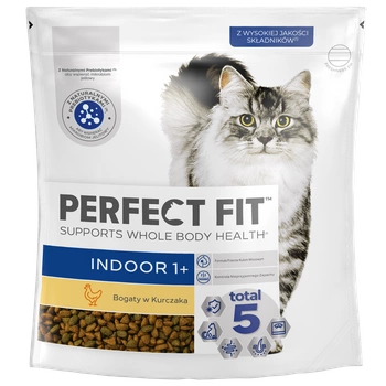 PERFECT FIT (Indoor 1+) 750g Suché krmivo bohaté na kuracie mäso pre mačky žijúce vo vnútri