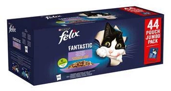 Felix Fantastic hovädzie, kuracie, losos, tuniak v želé 44 x 85 g