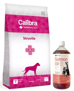 Calibra Veterinary Diets Dog Struvite 12kg + LAB V Lososový olej pre psov a mačky 1000ml