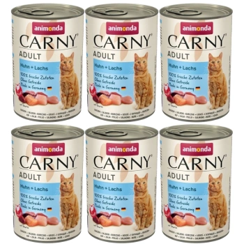 ANIMONDA Cat Carny Adult príchuť: kuracie mäso a losos 6x400g