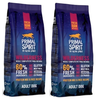 Primal Spirit Dog 60% Wilderness 2x12 kg
