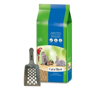 JRS Cat's Best Universal 40 l + Priehľadná štrková lopata pre mačky