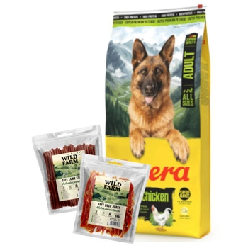 JOSERA High Protein Adult Chicken 12,5kg & WILD FARM 2x500g maškrty pre psov