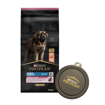 PRO PLAN Sensitive Skin Large Robust Adult krmivo pre psov bohaté na lososa 14kg + Misa GRATIS!!