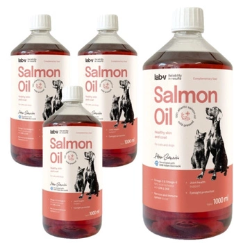 LAB V Lososový olej pre psy a mačky 4x1000ml