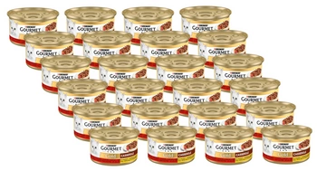 Purina Gourmet Gold s hovädzím a kuracím mäsom v paradajkovej omáčke 24x85g