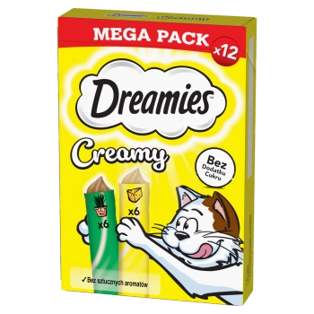 DREAMIES Krémové so syrom a šantou kocúrnickou 12x10g