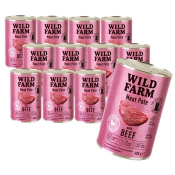 WILD FARM Pate Beef 12x400g - bezlepkové krmivo pre mačky