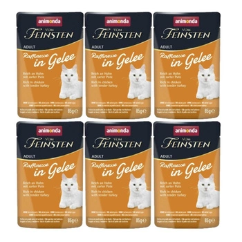 ANIMONDA Vom Feinsten Raffinesse kuracie a morčacie mäso v želé 6x85g