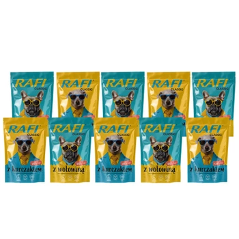 Rafe Classic Noteć Valley Wet Dog Mix Mix Mix s hovädzím mäsom a kurča 10x400 g