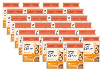 PURINA Cat Chow Adult Cat Food s hovädzím mäsom a baklažánovým želé 26x85g