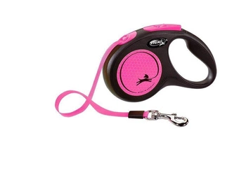FLEXI New Neon Leash pink M - 5m do 25kg - opasok