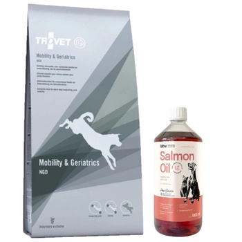 Trovet MGD Mobility & Geriatrics  12,5kg & LAB V Lososový olej pre psov a mačky 1000ml