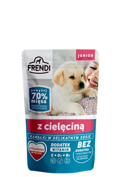 Frendi- Junior, Kúsky v jemnej omáčke s teľacím mäsom 100g