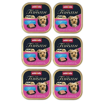 ANIMONDA Vom Feinsten mini dospelá hydina/losos/kôpor 6x100g