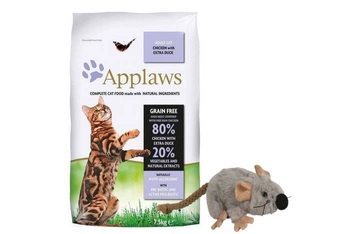 Applaws cat Adult Chicken & Duck 7,5 kg + Plyšová myš s mačacou mätou 7cm