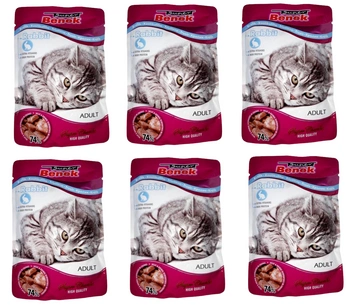 SUPER BENEK Adult Saszetka dla kota z kawałkami królika 24x100g