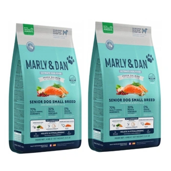 Marly & Dan Senior Dog Small Breed Fresh Salmon Holistic & Hypoalergénne suché krmivo 2x4 kg