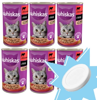 WHISKAS Adult beef 6x400g + Veko na 400g plechovku ZADARMO!